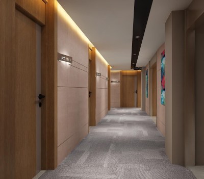 现代酒店走廊3D模型下载